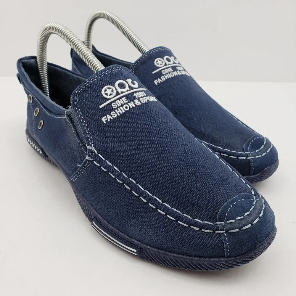 Mens Size 7 EUR 41 Blue White Fashion Boat Shoes